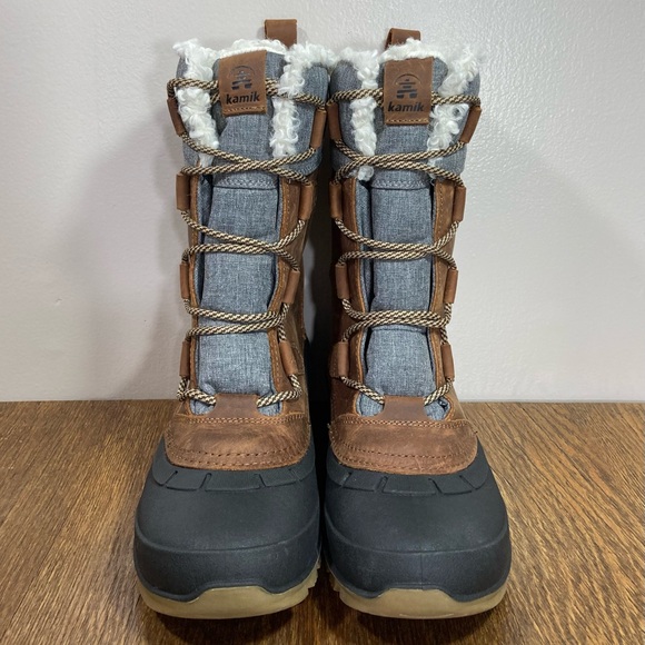 Kamik Snowgem Lace Up Waterproof Boot Women’s Size 7 Cognac - Picture 3 of 13